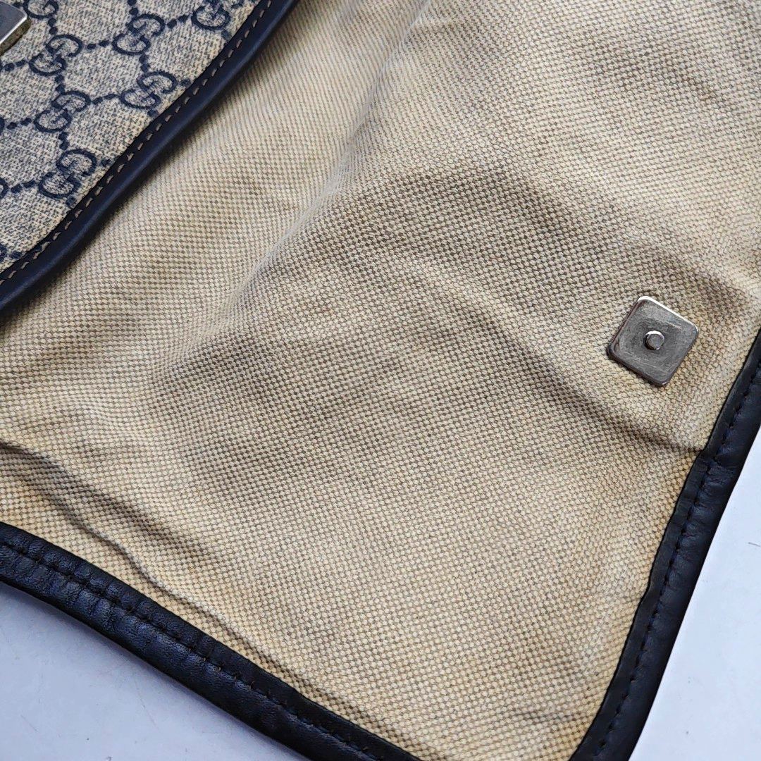 GUCCI Khaki Coated Canvas Old Flower Single Shoulder Bag Crossbody Bag Golden hardware-(SKU)-956510799