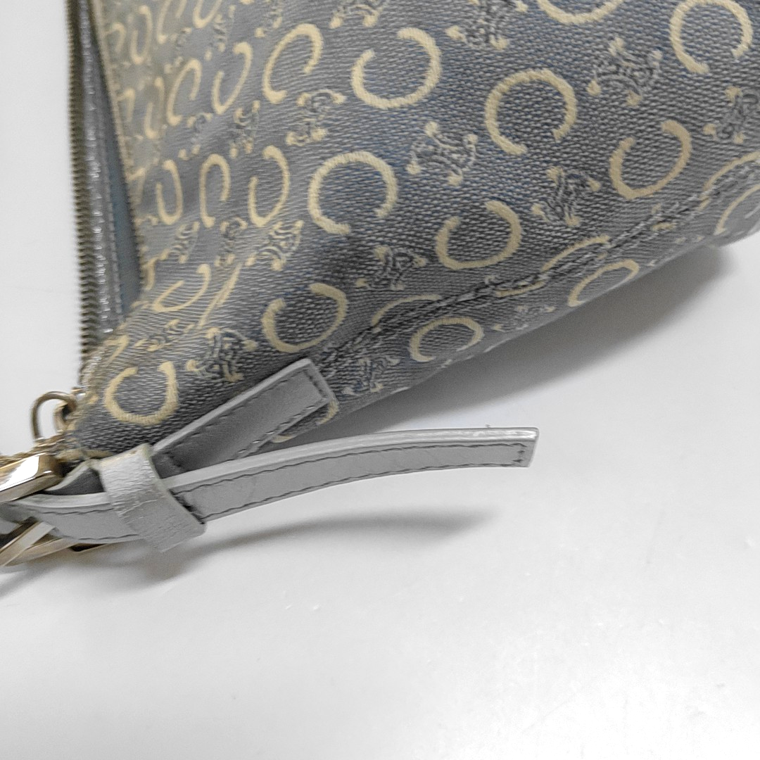 CELINE Light blue canvas triumph handbag Silver Hardware Removable shoulder strap-(SKU)-959238155