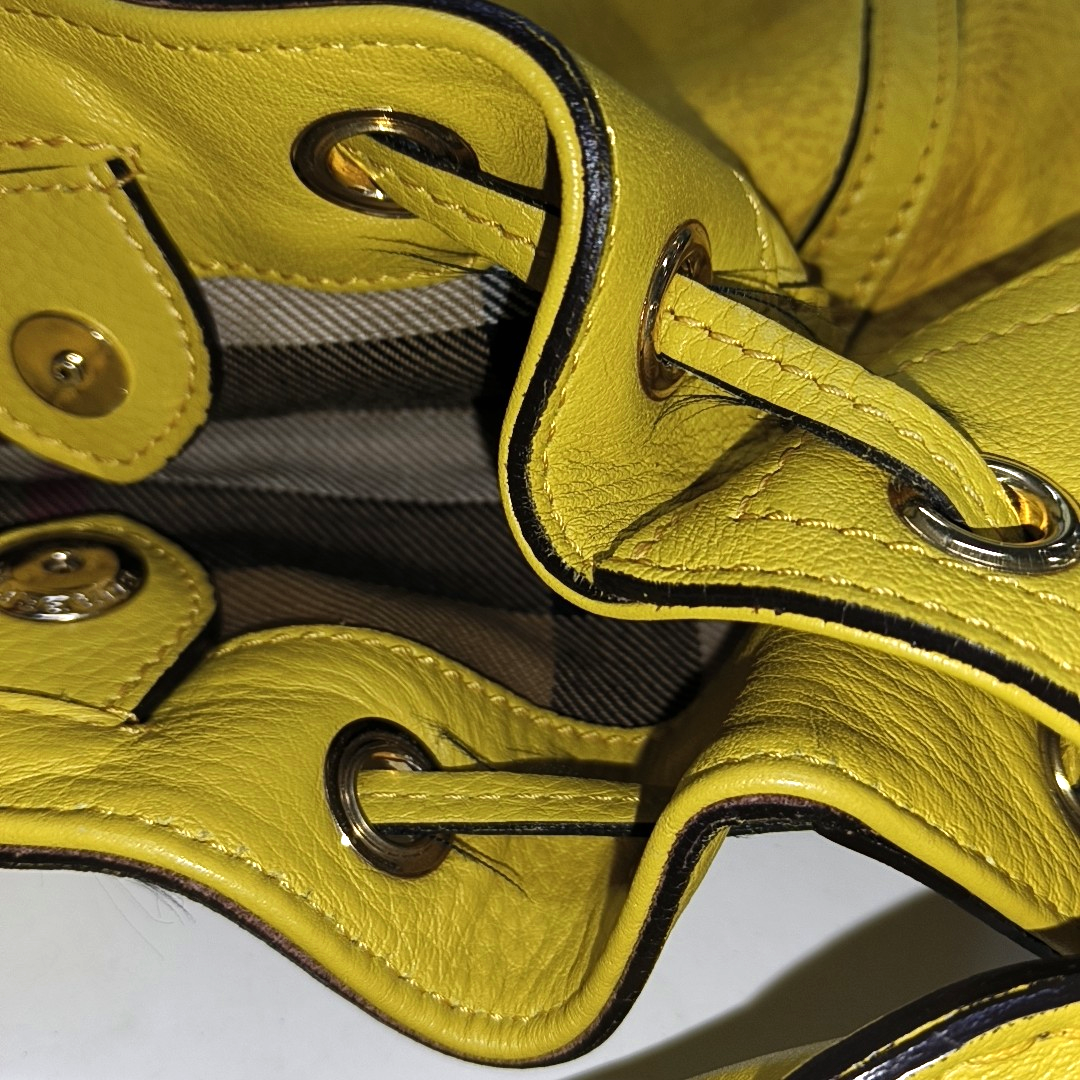 BURBERRY Northfield Yellow Leather Shoulder Bag Tote Golden hardware Removable shoulder strap-(SKU)-14373312