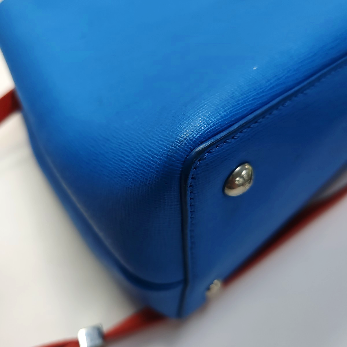 FENDI 2 Jours Small size Blue Cowhide Little Monster Shoulder Bag Handbag Crossbody Bag Silver Hardware Removable shoulder strap-(SKU)-954330398
