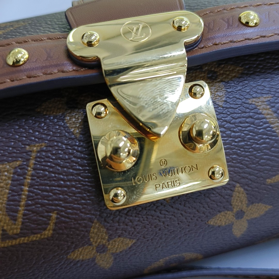 LOUIS VUITTON PAPILLON 19 Brown Coated Canvas Monogram Rivet Babylone Crossbody Bag Handbag Shoulder Bag Gold Hardware 2 Removable Straps-(SKU)-961022468