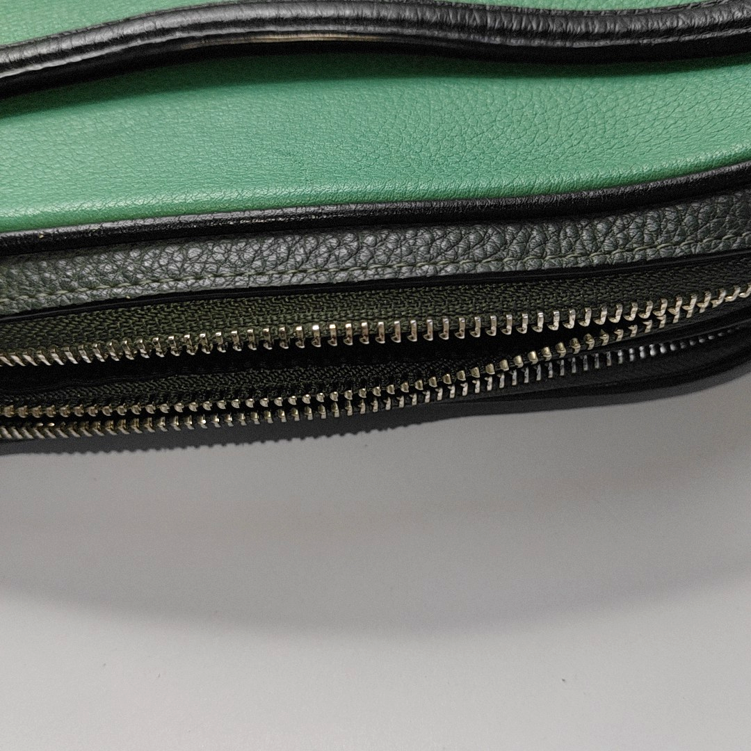 COACH Camera Bag Green Leather Printed Carriage Crossbody Shoulder Bag Handbag Silver Hardware Removable shoulder strap-(SKU)-935012014