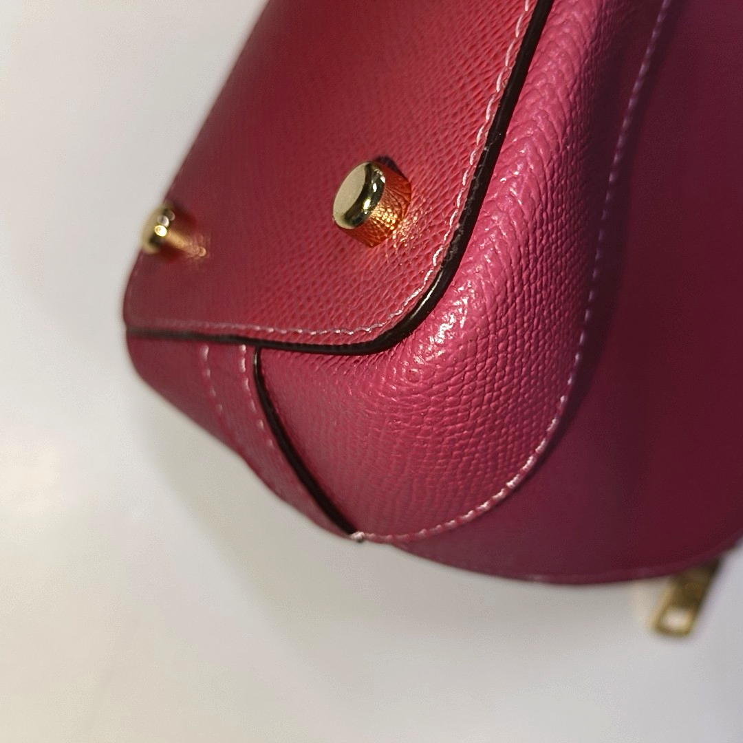 COACH SIERRA Medium size Rose Red Leather Single Shoulder Bag Crossbody Tote Golden hardware Removable shoulder strap-(SKU)-942911371
