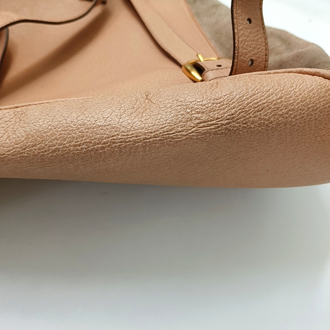 GUCCI Brown suede bamboo backpack Golden hardware-(SKU)-948850535