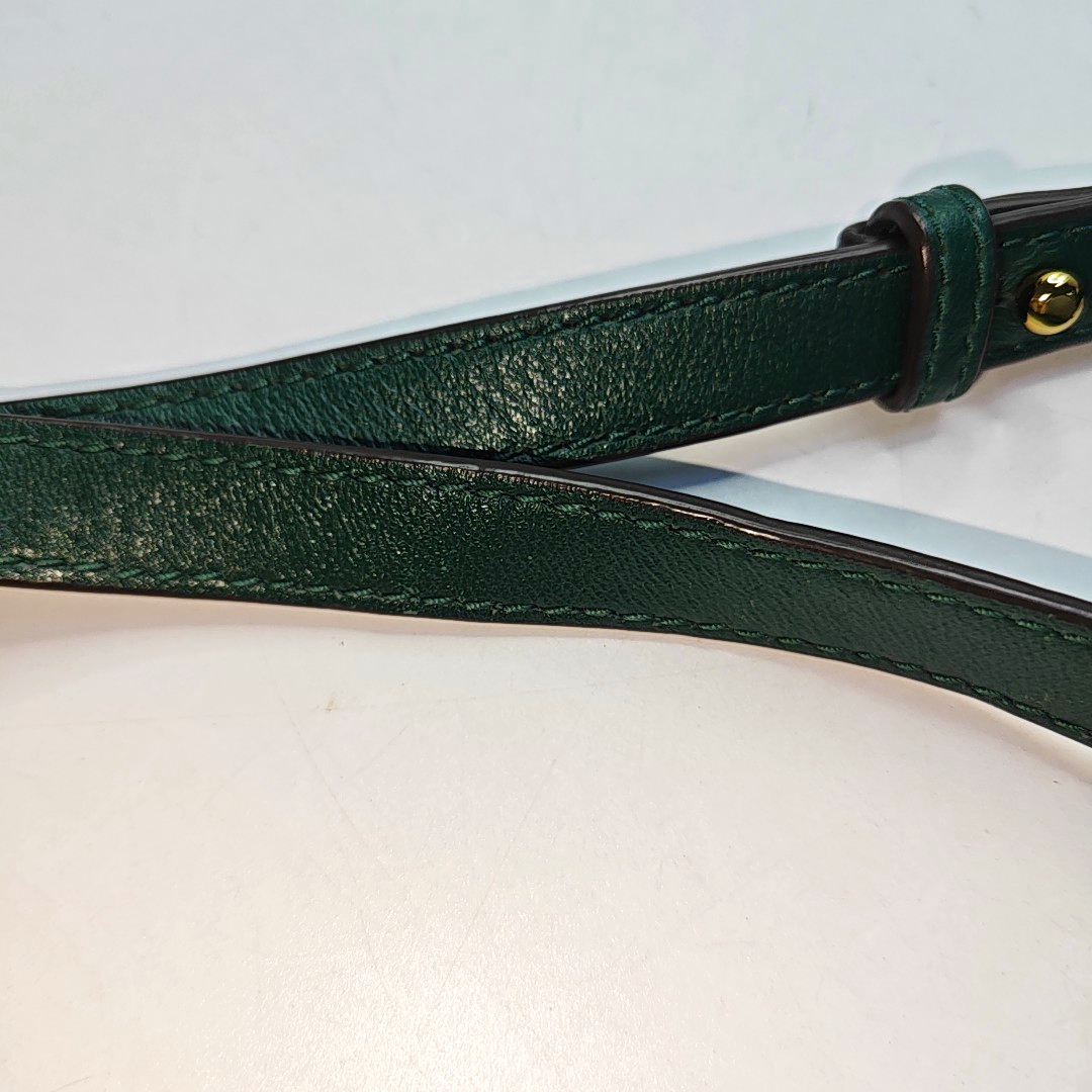 TORY BURCH Kira Small size Dark Green Sheepskin Quilted Crossbody Single Shoulder Bag Golden hardware-(SKU)-936318377