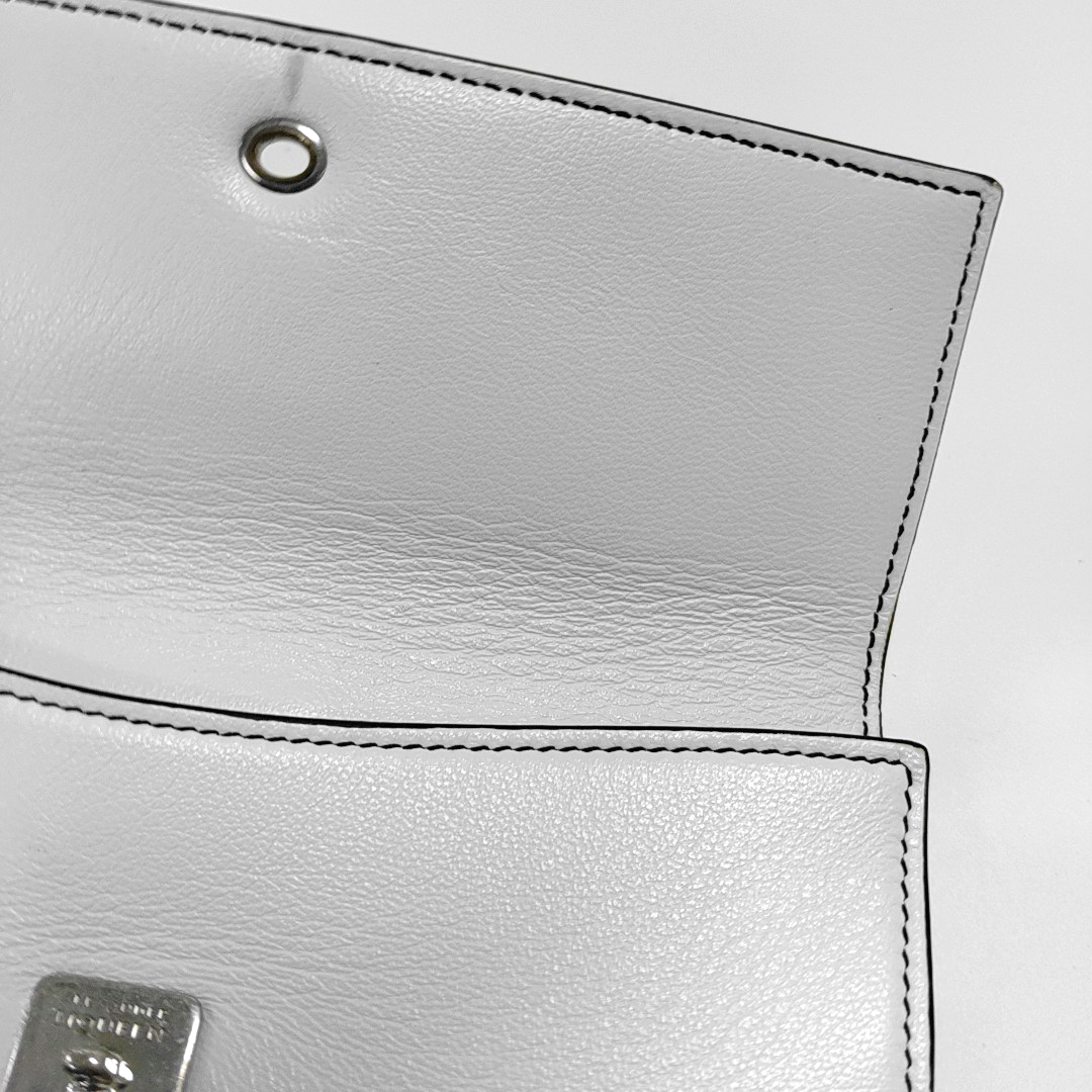 Alexander McQUEEN White Cowhide Wallet Silver Hardware-(SKU)-952748431