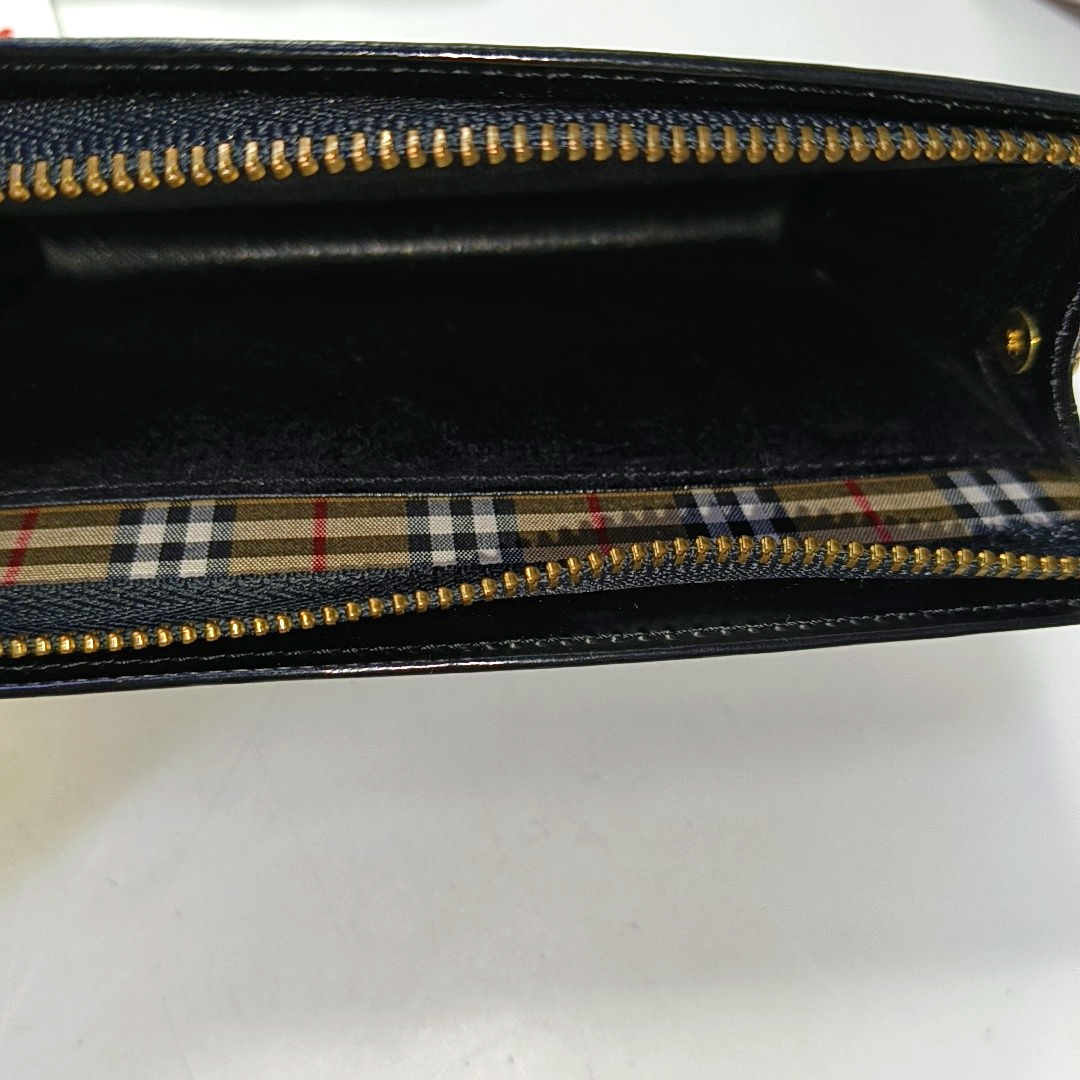 BURBERRY Black Cowhide Clutch Golden hardware-(SKU)-948083814