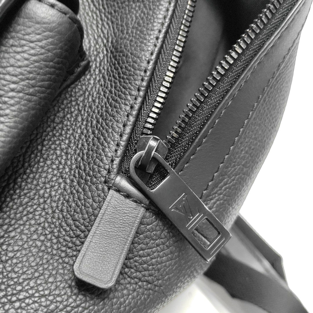 LOUIS VUITTON AEROGRAM Black Calfskin Backpack Black Hardware-(SKU)-970857178