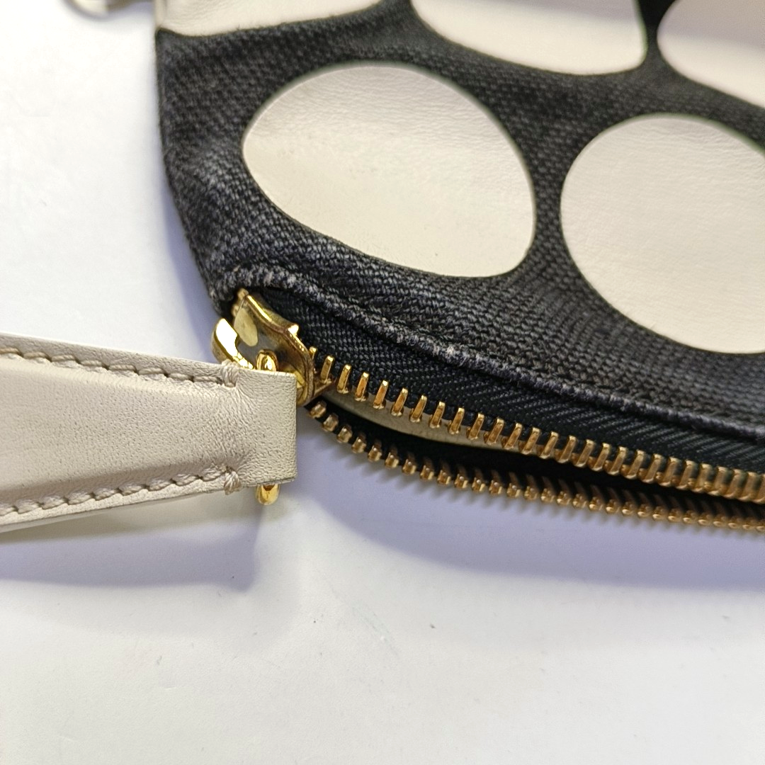 BURBERRY White Canvas Embroidered Single Shoulder Bag Crossbody Bag Handbag Golden hardware Removable shoulder strap-(SKU)-956284487
