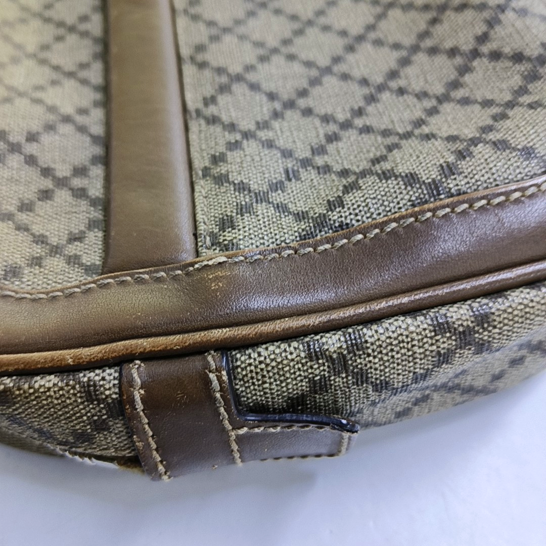 GUCCI GG Blooms Small size Khaki Calfskin Printed Handbag Silver Hardware-(SKU)-948628450