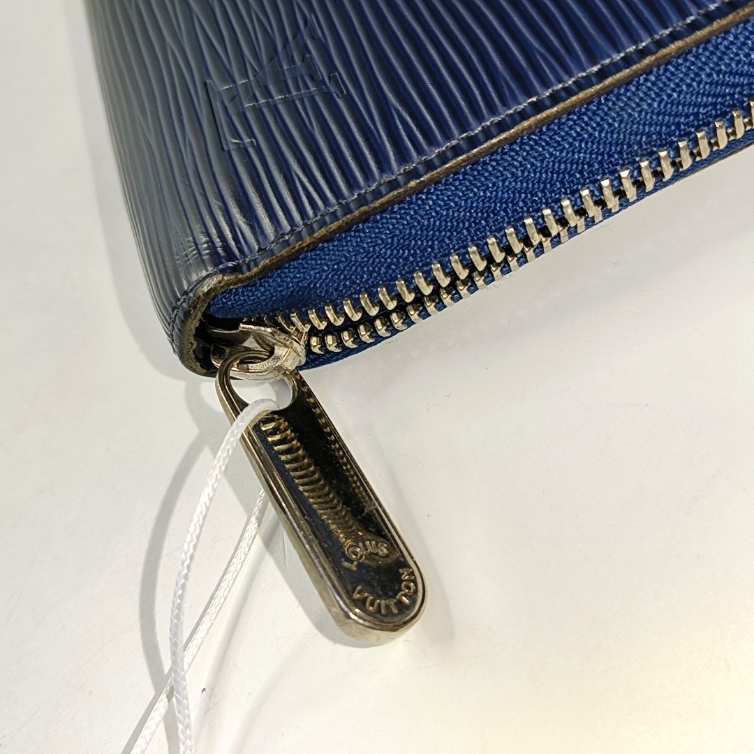 LOUIS VUITTON 深蓝色EPI牛皮水波纹钱包 Silver Hardware-(SKU)-955956837