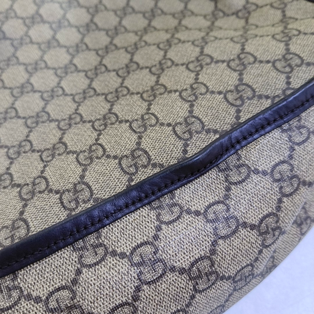 GUCCI GG Imprime Ebony Coated Canvas Monogram Single Shoulder Bag Golden hardware-(SKU)-959825887