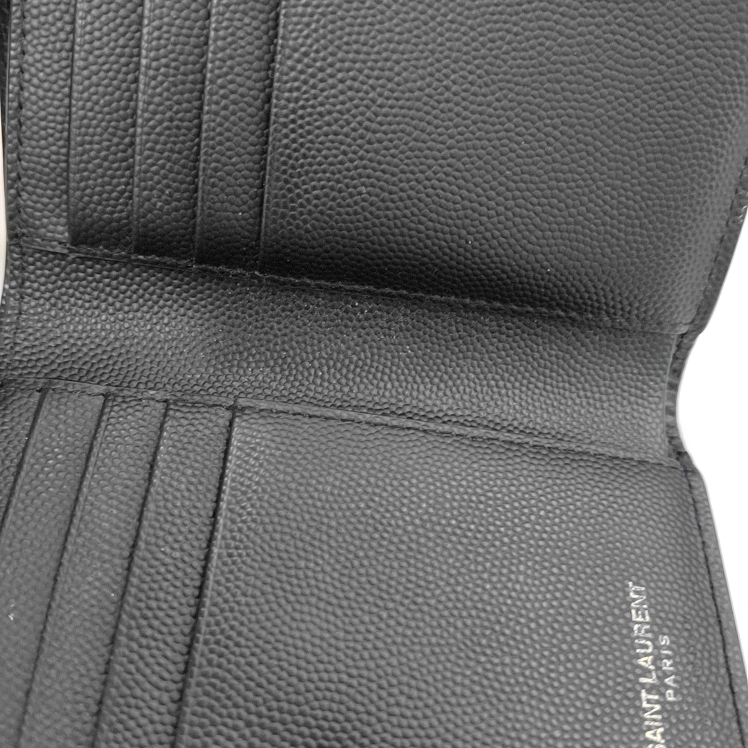 YSL Black Cowhide lychee patternWallet Black hardware-(SKU)-955350778