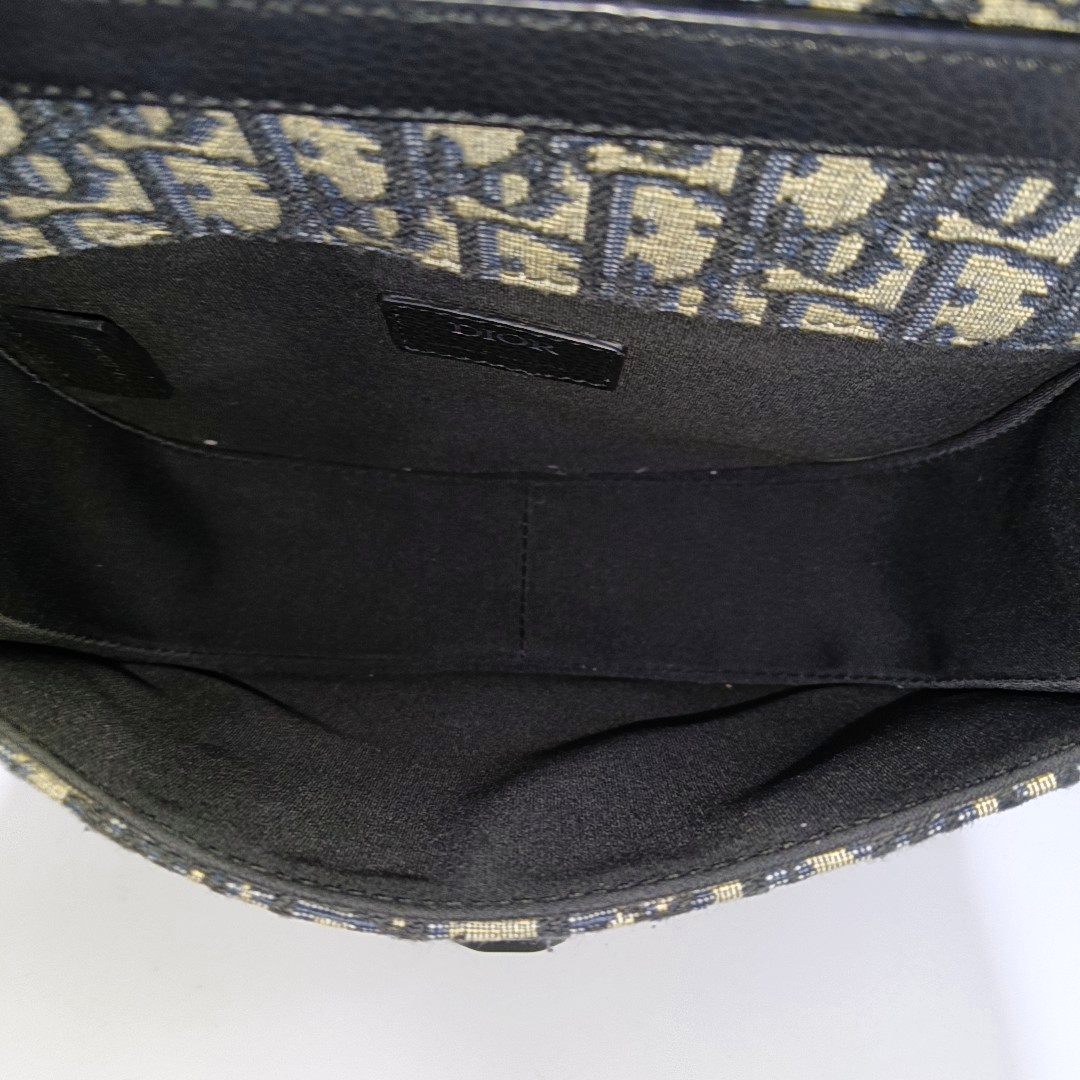 DIOR Gallop Black Canvas Monogram Crossbody Bag Single Shoulder Bag Removable Shoulder Straps-(SKU)-955894227