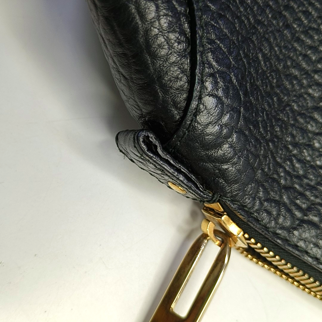BURBERRY Clifton Black Cowhide Single Shoulder Bag Tote Bag Golden hardware Removable shoulder strap-(SKU)-950084408