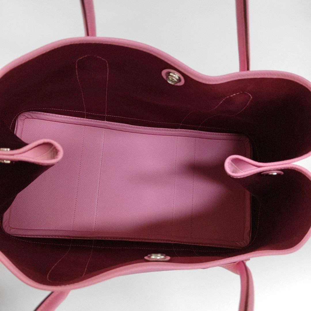 HERMÈS Garden Party 36 Mallow Purple Canvas Garden Bag with Silver Hardware-(SKU)-953624546