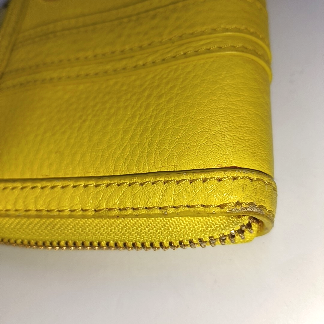 TORY BURCH Walker Yellow Leather Wallet Golden hardware-(SKU)-942221638