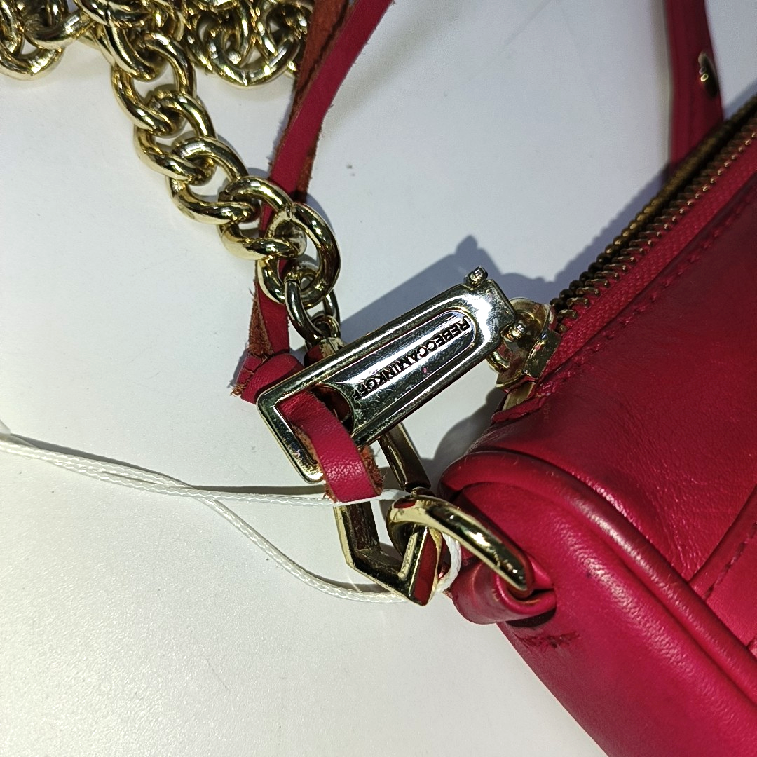 REBECCA MINKOFF M.A.C. Fuchsia Cowhide Single Shoulder Bag Crossbody Golden hardware Removable shoulder strap-(SKU)-935255870