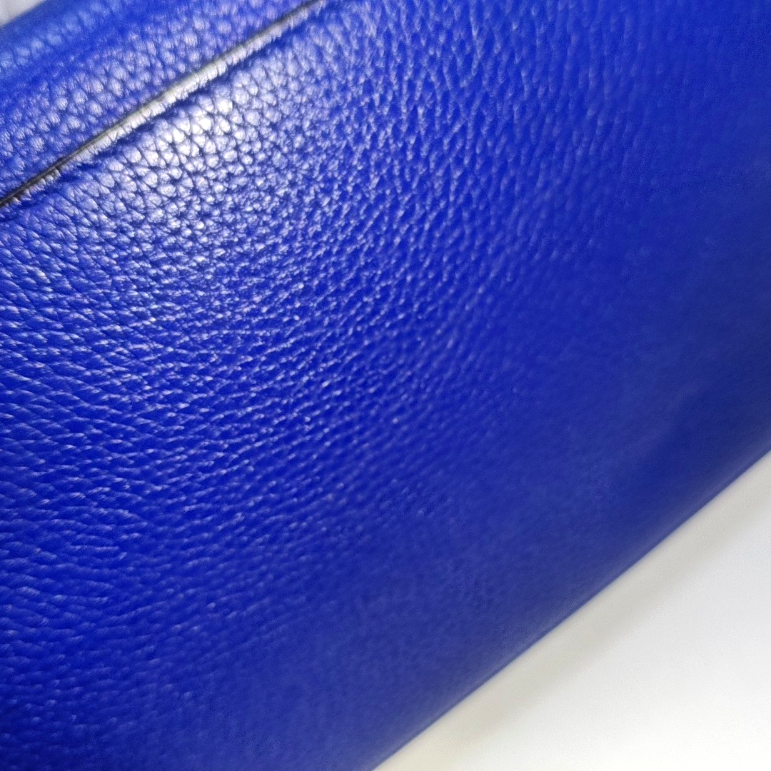 CELINE TRAPEZE Small size Blue Calfskin Swing Bag Single Shoulder Bag Handbag Golden hardware Removable shoulder strap-(SKU)-14291414