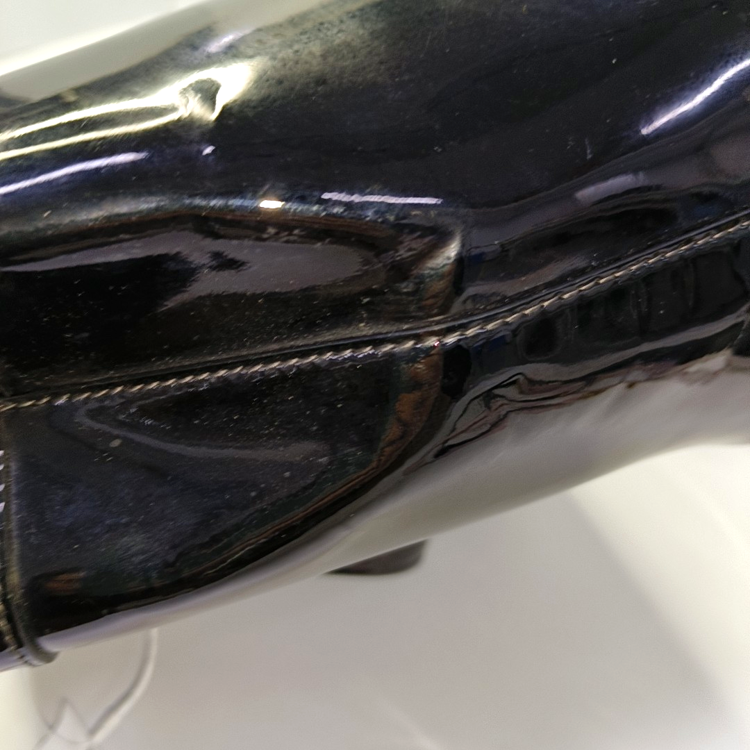 GUCCI Horsebit 1955 Black Patent Leather Saddle Bag Crossbody Bag Tote Bag Golden hardware Removable shoulder strap-(SKU)-933334082