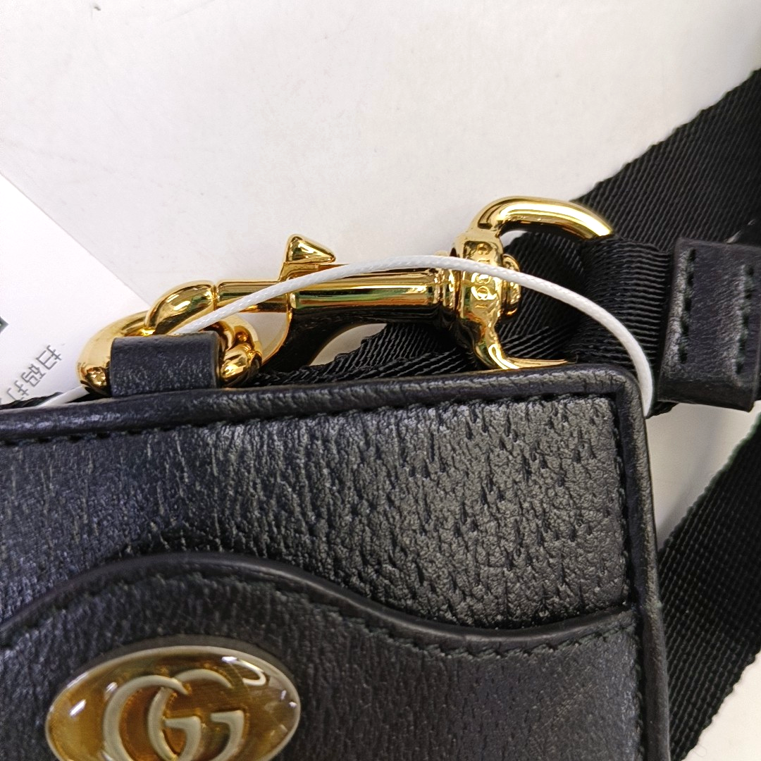 GUCCI Black Leather Single Shoulder Bag Handbag Crossbody Bag Golden hardware-(SKU)-947036079