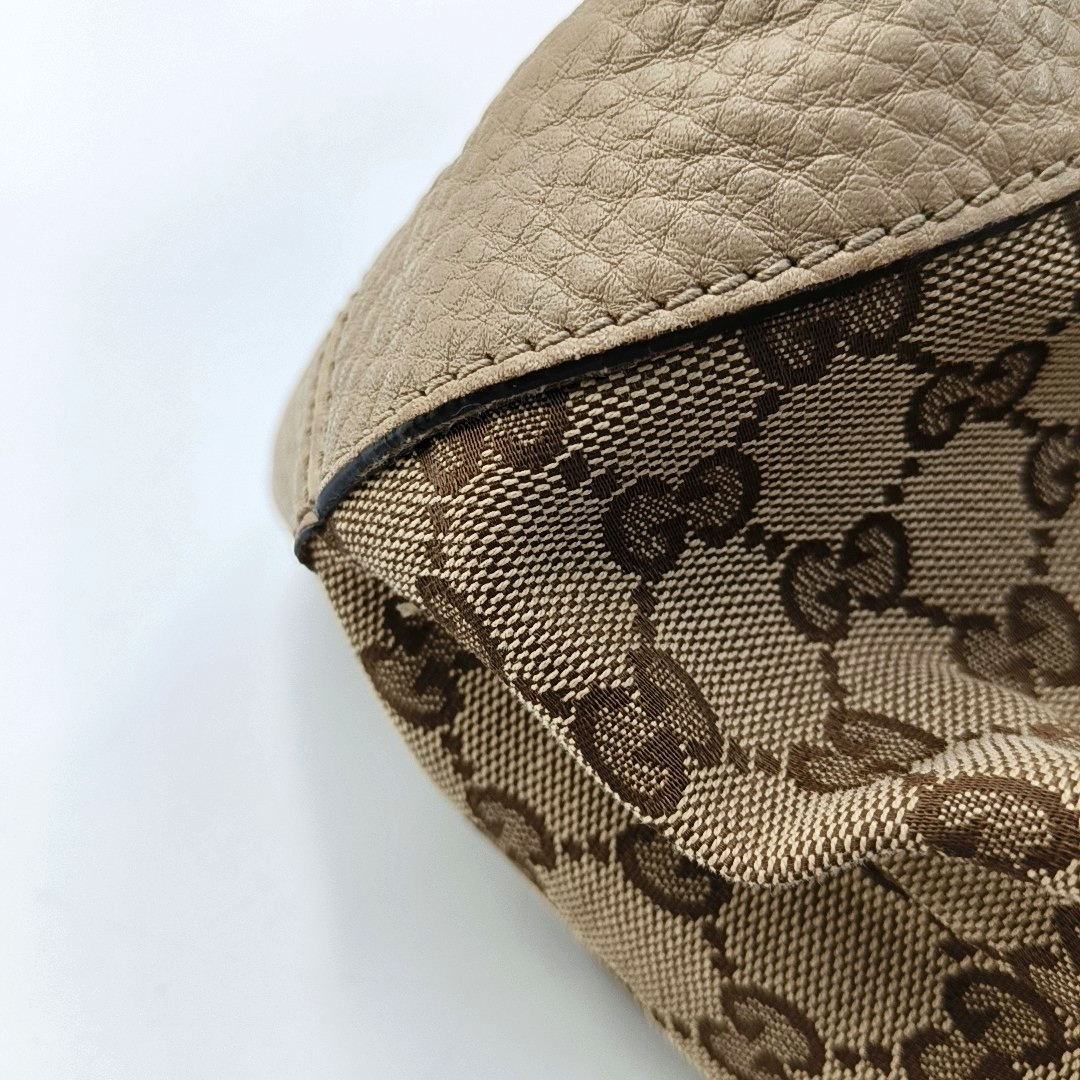 GUCCI Miss GG Brown Canvas Old Flower Single Shoulder Bag Tote Bag Golden hardware-(SKU)-958172878