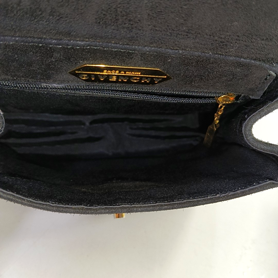 GIVENCHY Black Suede Tote Bag Golden hardware-(SKU)-946480428