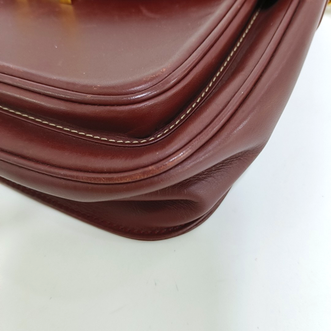Cartier Burgundy Leather Single Shoulder Bag Golden hardware-(SKU)-940925520