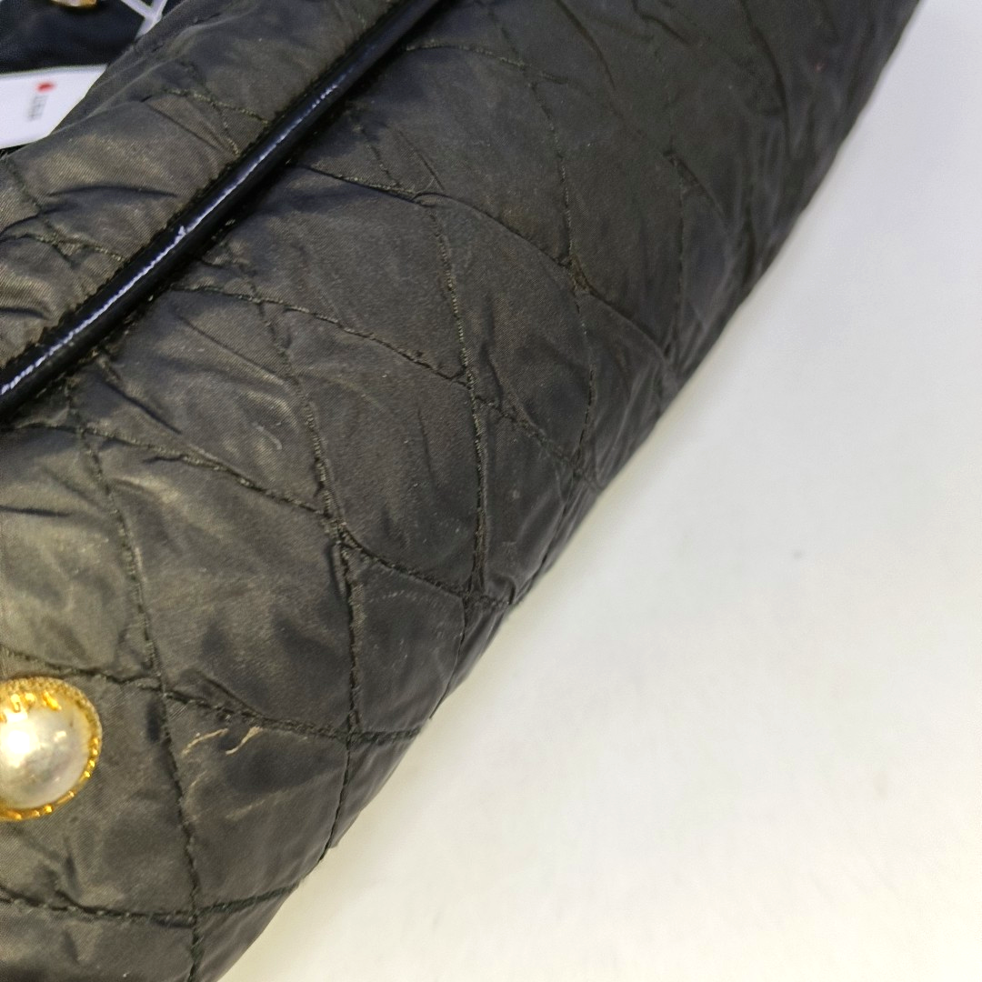 PRADA Gaufre Black Nylon Quilted Handbag Golden hardware-(SKU)-942136893