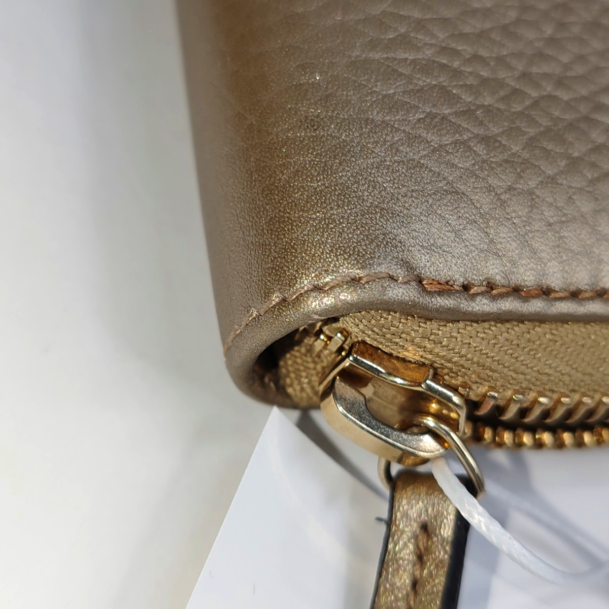 GUCCI Champagne-Colored Cowhide Embossed Wallet Golden hardware-(SKU)-939007917