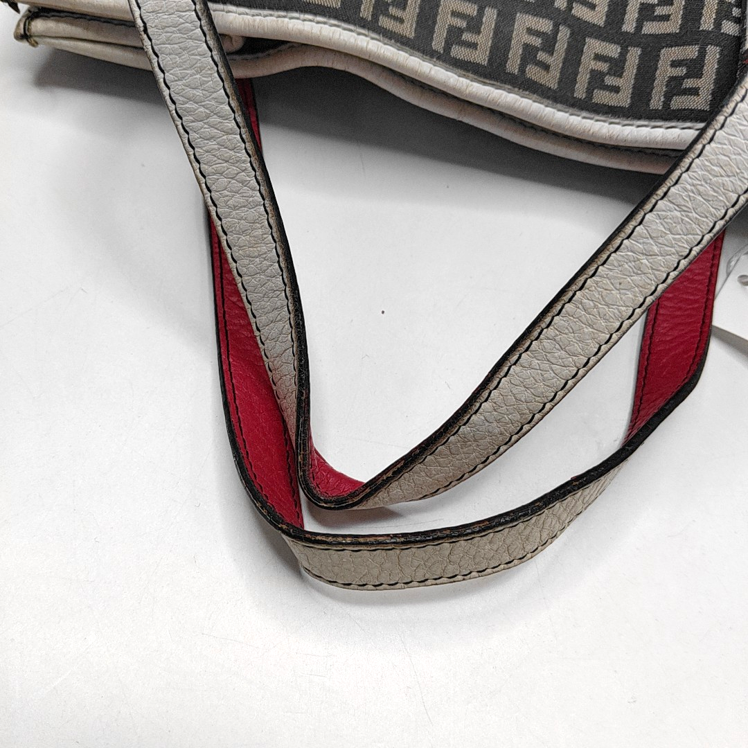 FENDI Tote bag 深棕色帆布双F提花Handheld包 Golden hardware-(SKU)-944134607