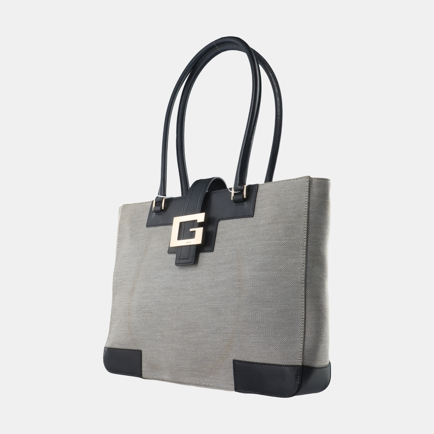GUCCI Tote bag Gray Fabric Single Shoulder Bag Handbag Silver Hardware-(SKU)-14339231