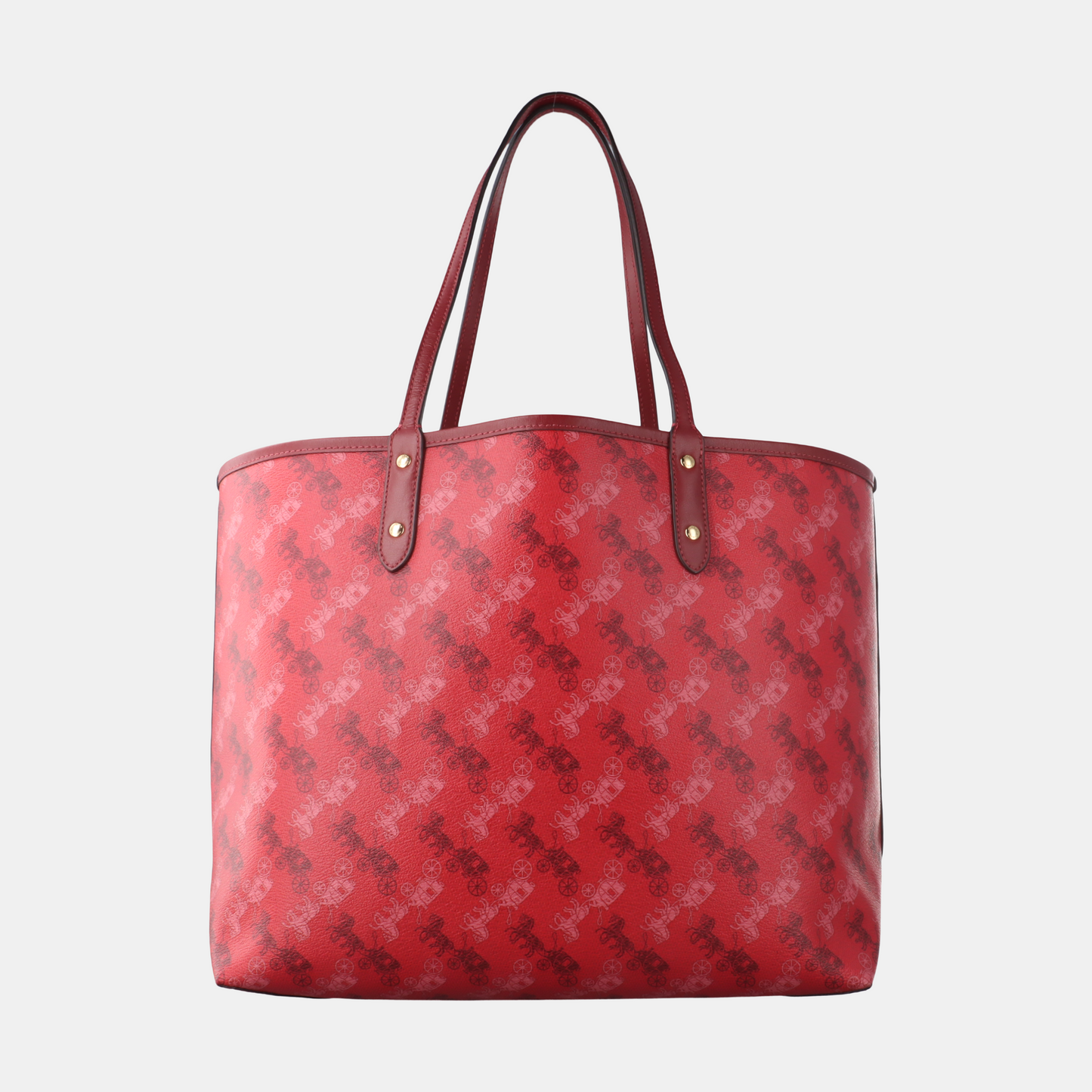 COACH CITY TOTE Red Coated Canvas Carriage Single Shoulder Bag Tote Bag Golden hardware-(SKU)-930901244