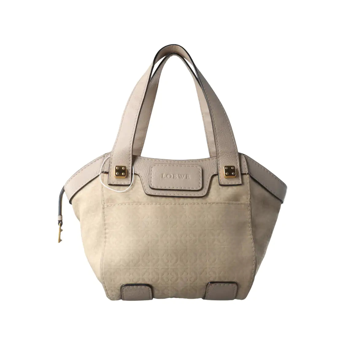 LOEWE Beige Canvas Single Shoulder Bag Handbag Golden hardware-(SKU)-14006993