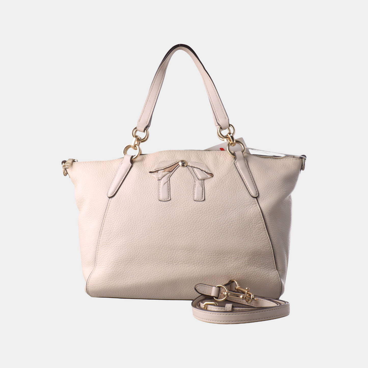 COACH KELSEY White Cowhide Single Shoulder Bag Crossbody Handbag Golden hardware Removable shoulder strap-(SKU)-14505078