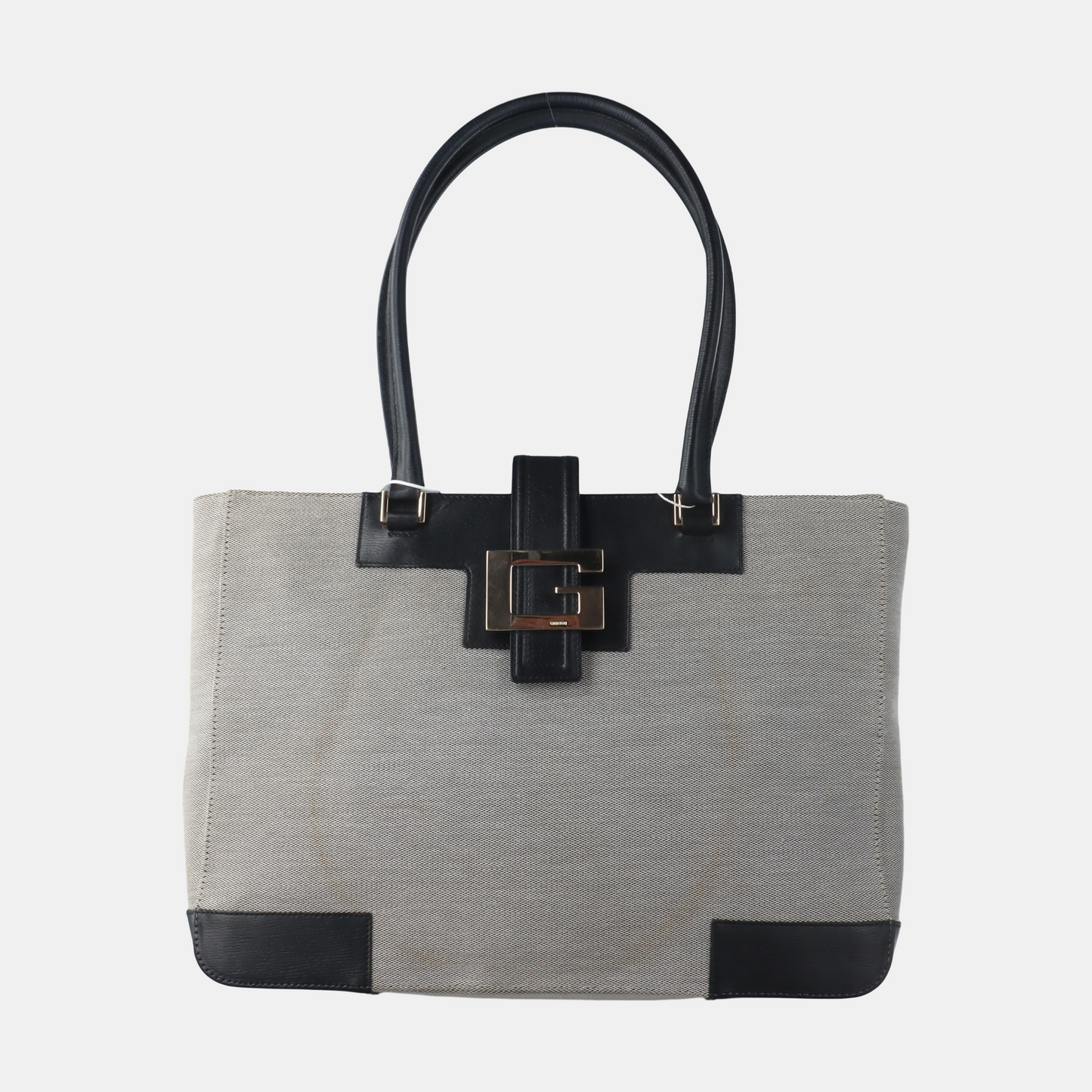 GUCCI Tote bag Gray Fabric Single Shoulder Bag Handbag Silver Hardware-(SKU)-14339231