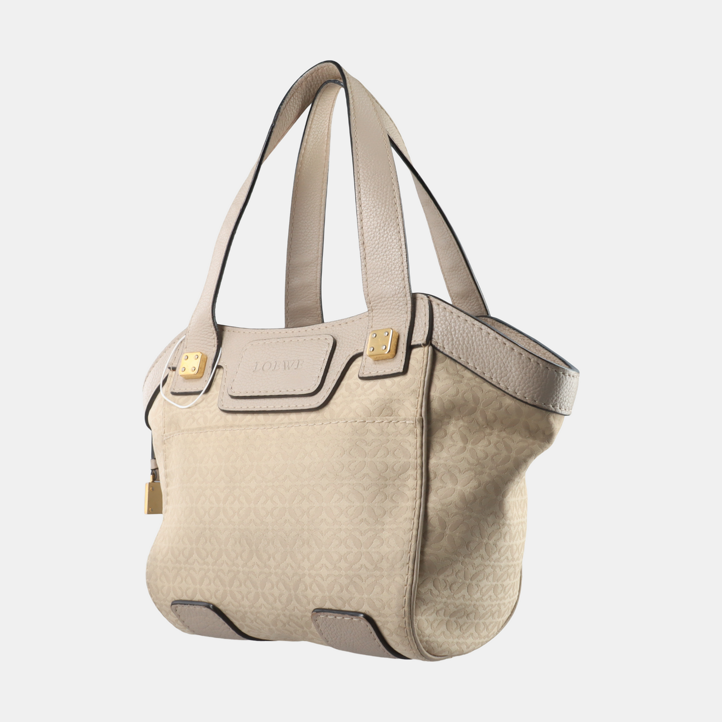 LOEWE Beige Canvas Single Shoulder Bag Handbag Golden hardware-(SKU)-14006993