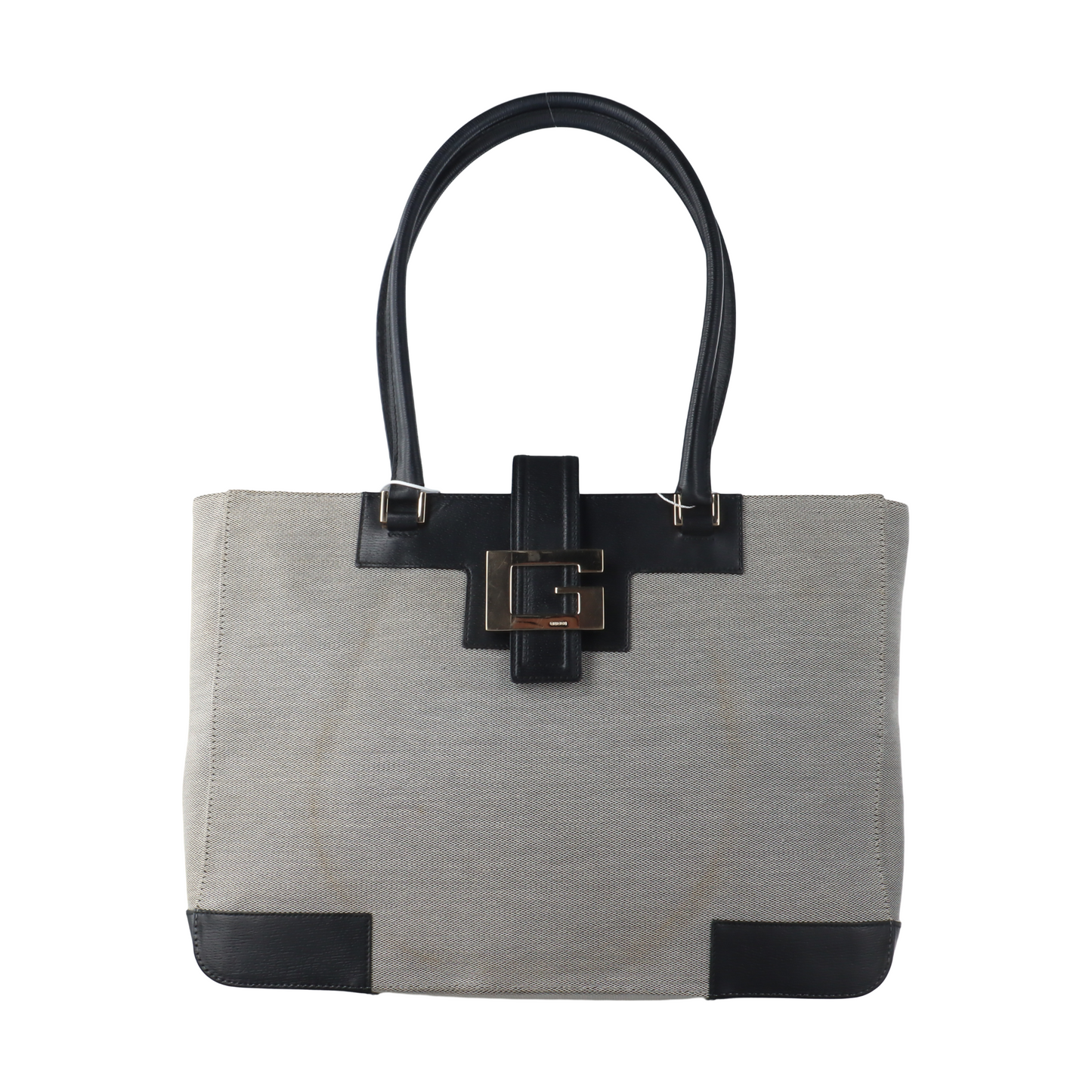 GUCCI Tote bag Gray Fabric Single Shoulder Bag Handbag Silver Hardware-(SKU)-14339231