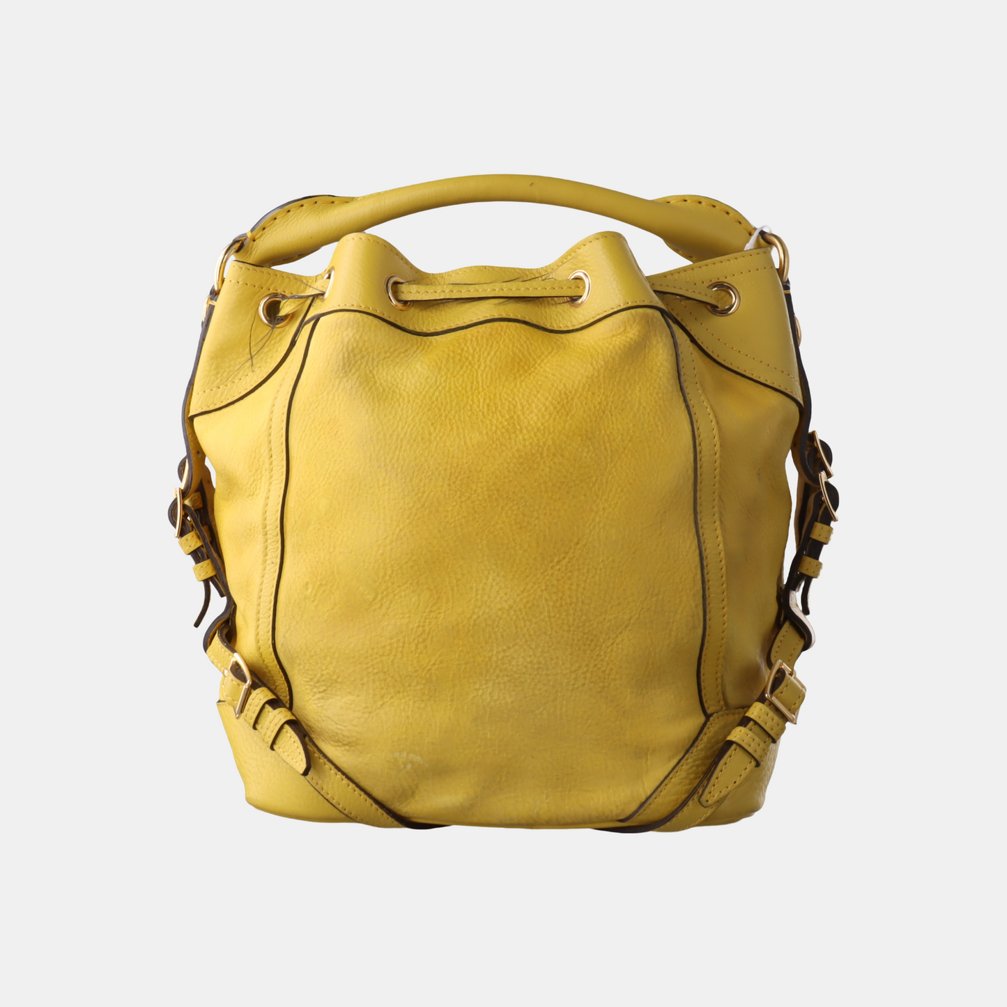 BURBERRY Northfield Yellow Leather Shoulder Bag Tote Golden hardware Removable shoulder strap-(SKU)-14373312