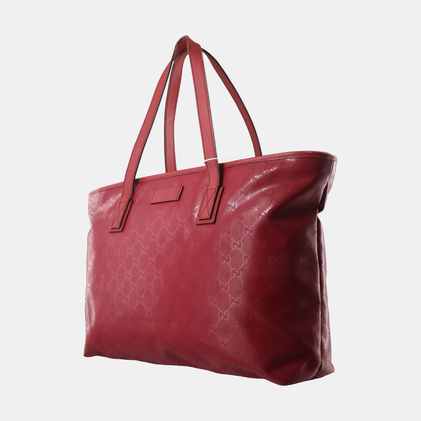 GUCCI GG Imprime Red Coated Canvas Monogrammed Single Shoulder Bag Silver Hardware-(SKU)-14506915