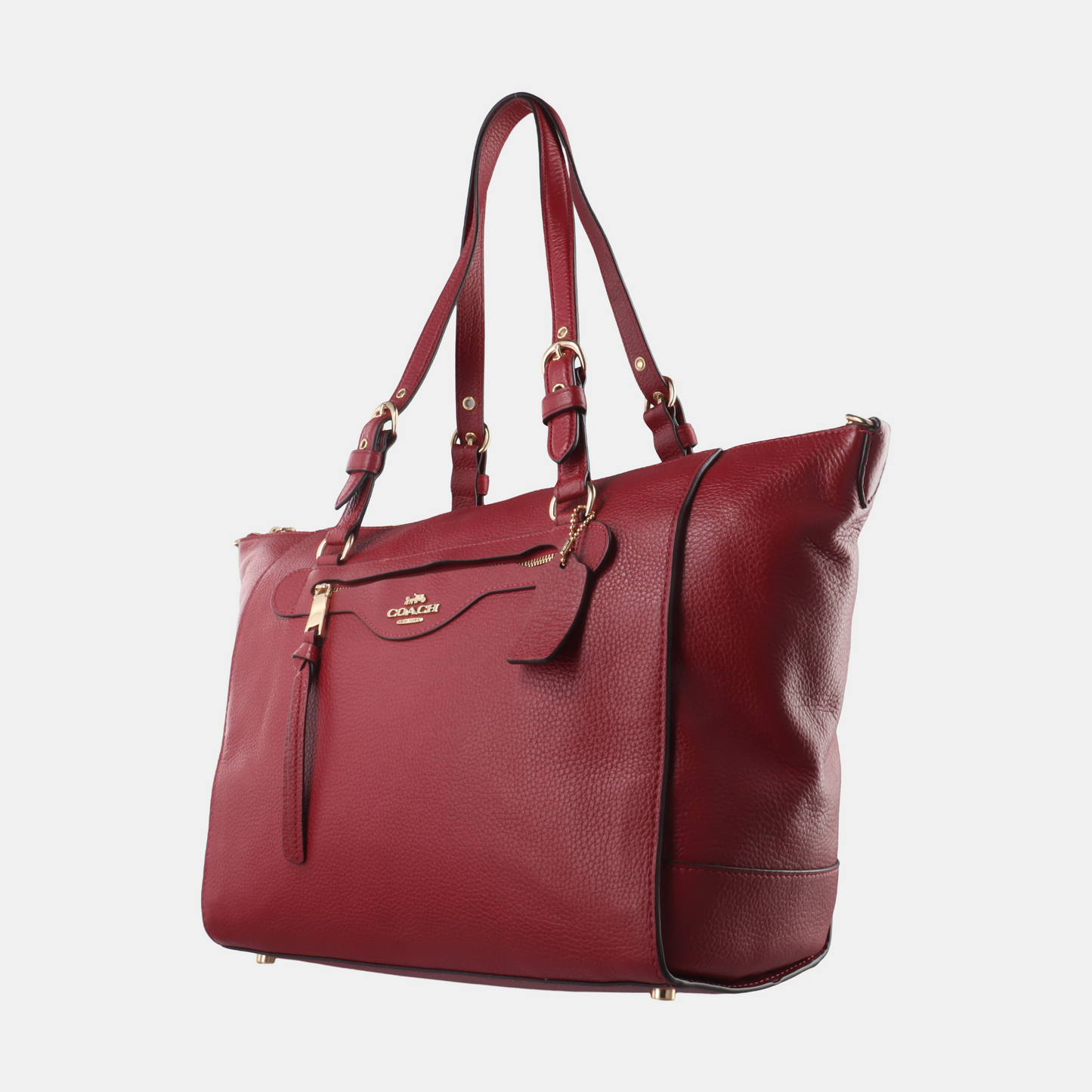 COACH PRAIRIE Red Leather Carriage Single Shoulder Bag Golden hardware Removable shoulder strap-(SKU)-14428305