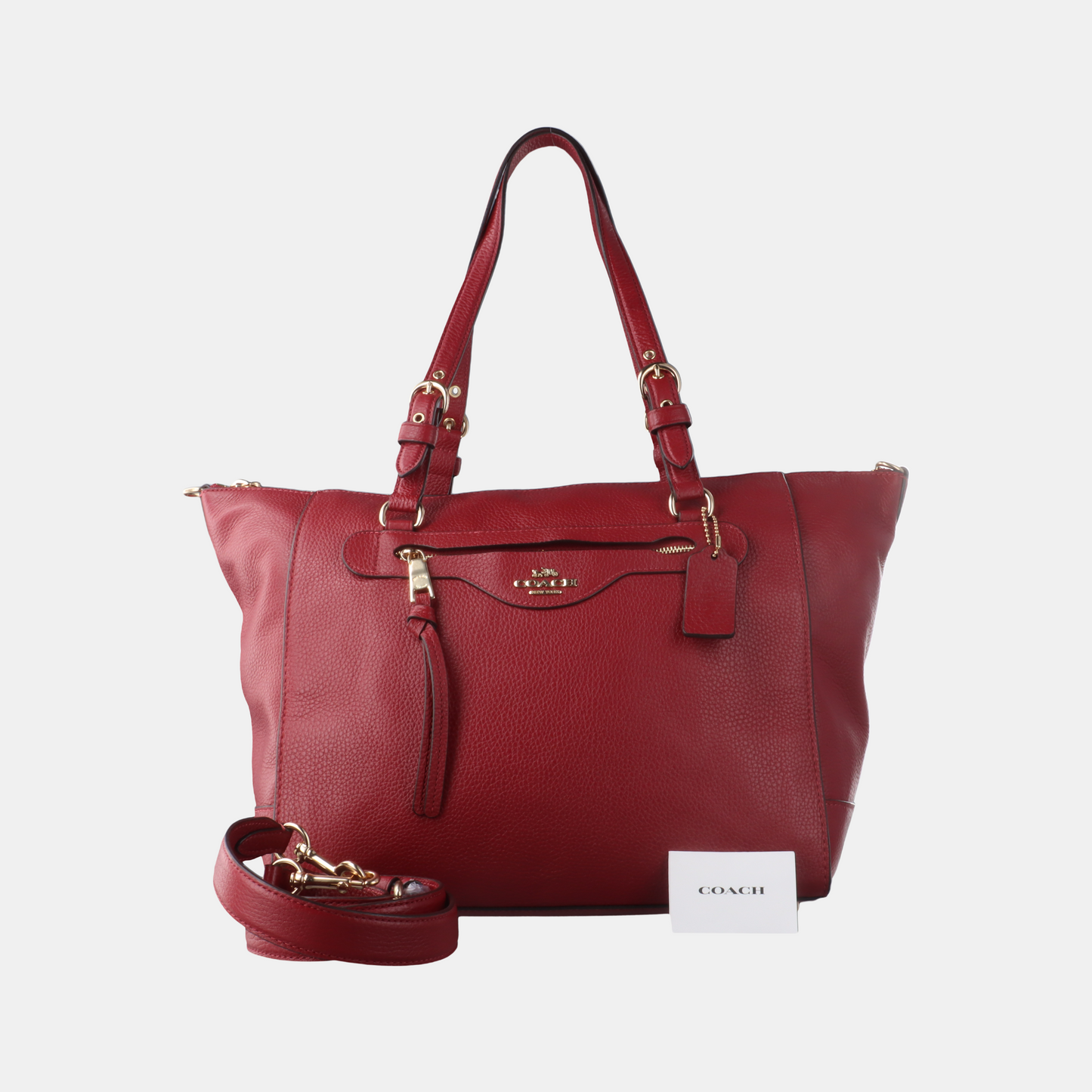 COACH PRAIRIE Red Leather Carriage Single Shoulder Bag Golden hardware Removable shoulder strap-(SKU)-14428305