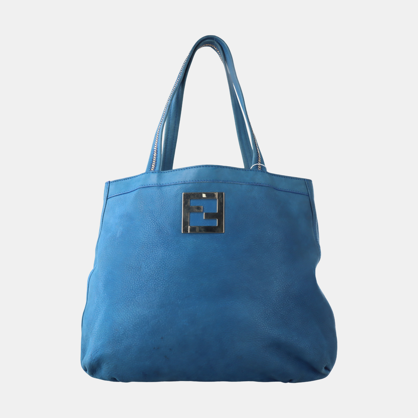 FENDI Tote bag 蓝色牛皮双FShoulder Bag Handbag Silver Hardware-(SKU)-13379414