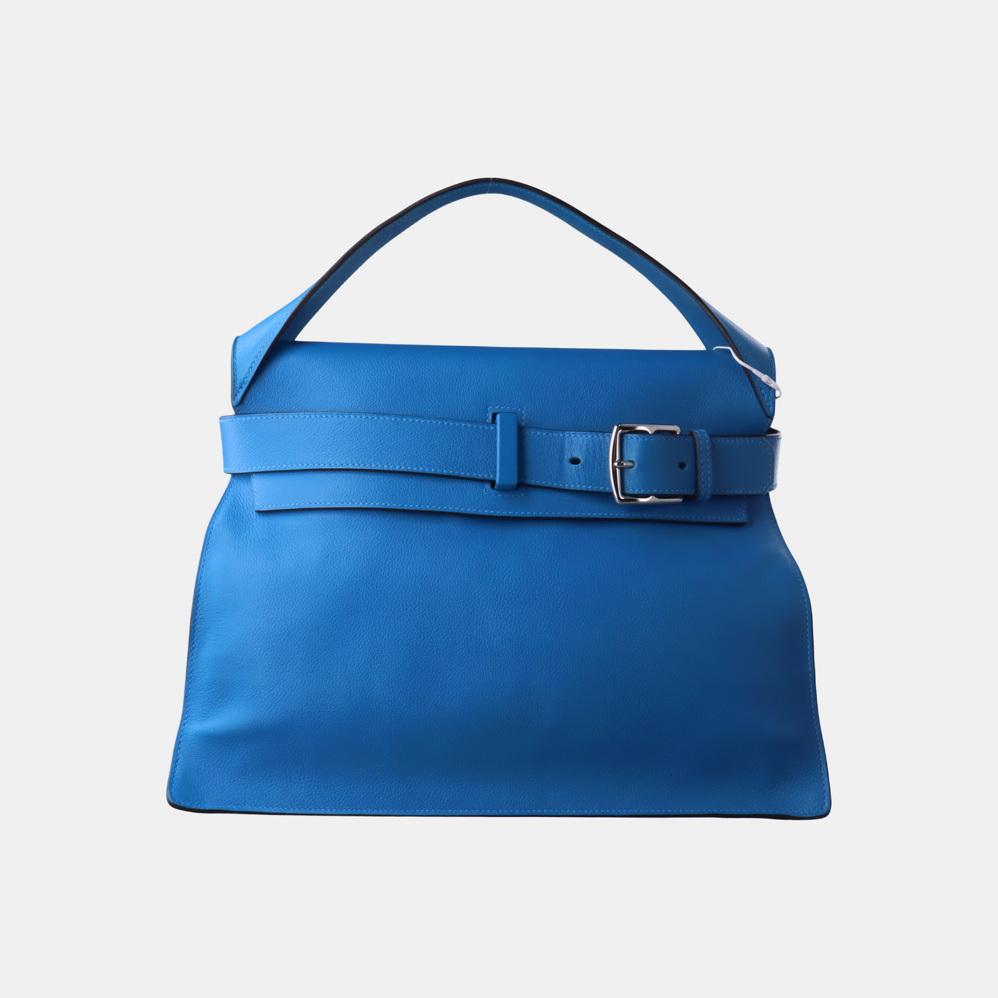 HERMÈS Etribelt Tanzanian Blue Evercolor Leather Tote Bag Silver Hardware 🅀 Stamp-(SKU)-931664662