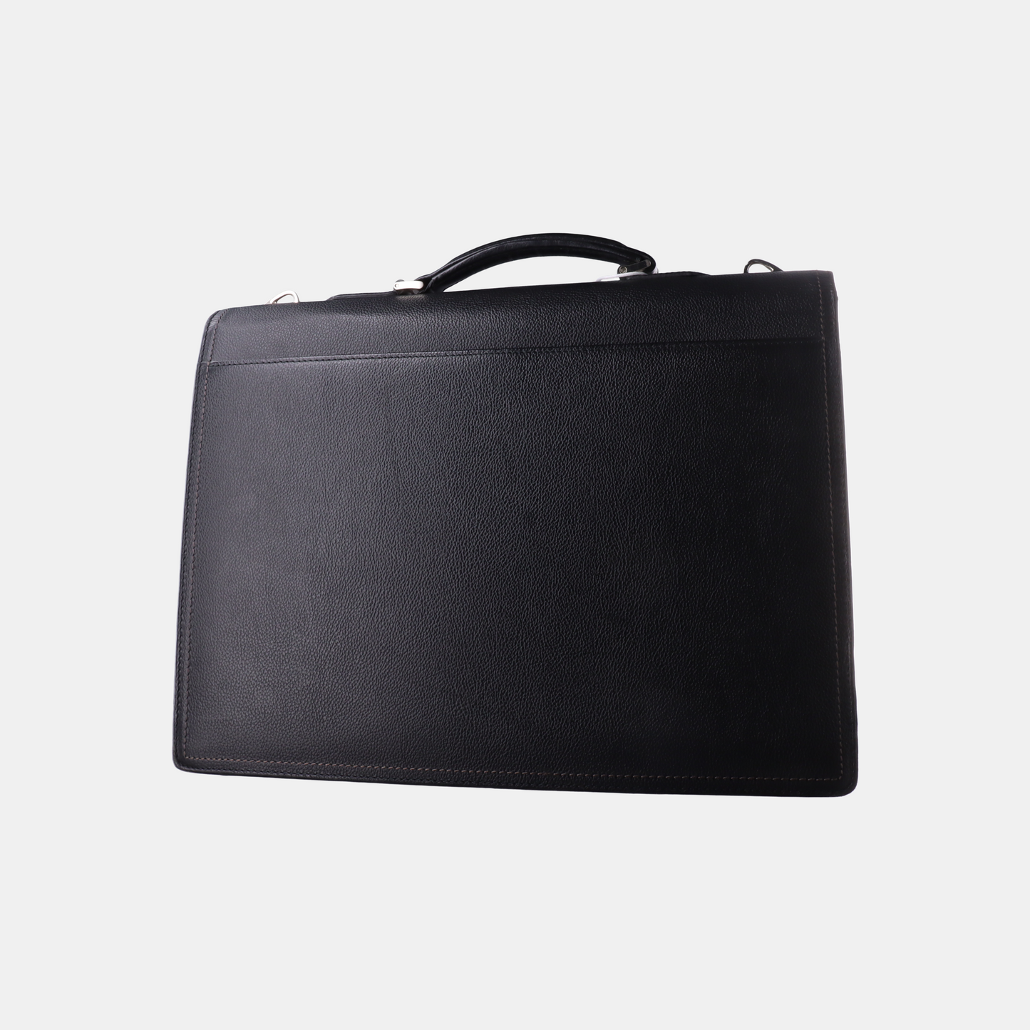 LANVIN Black cowhide tote bag Silver Hardware-(SKU)-13458704