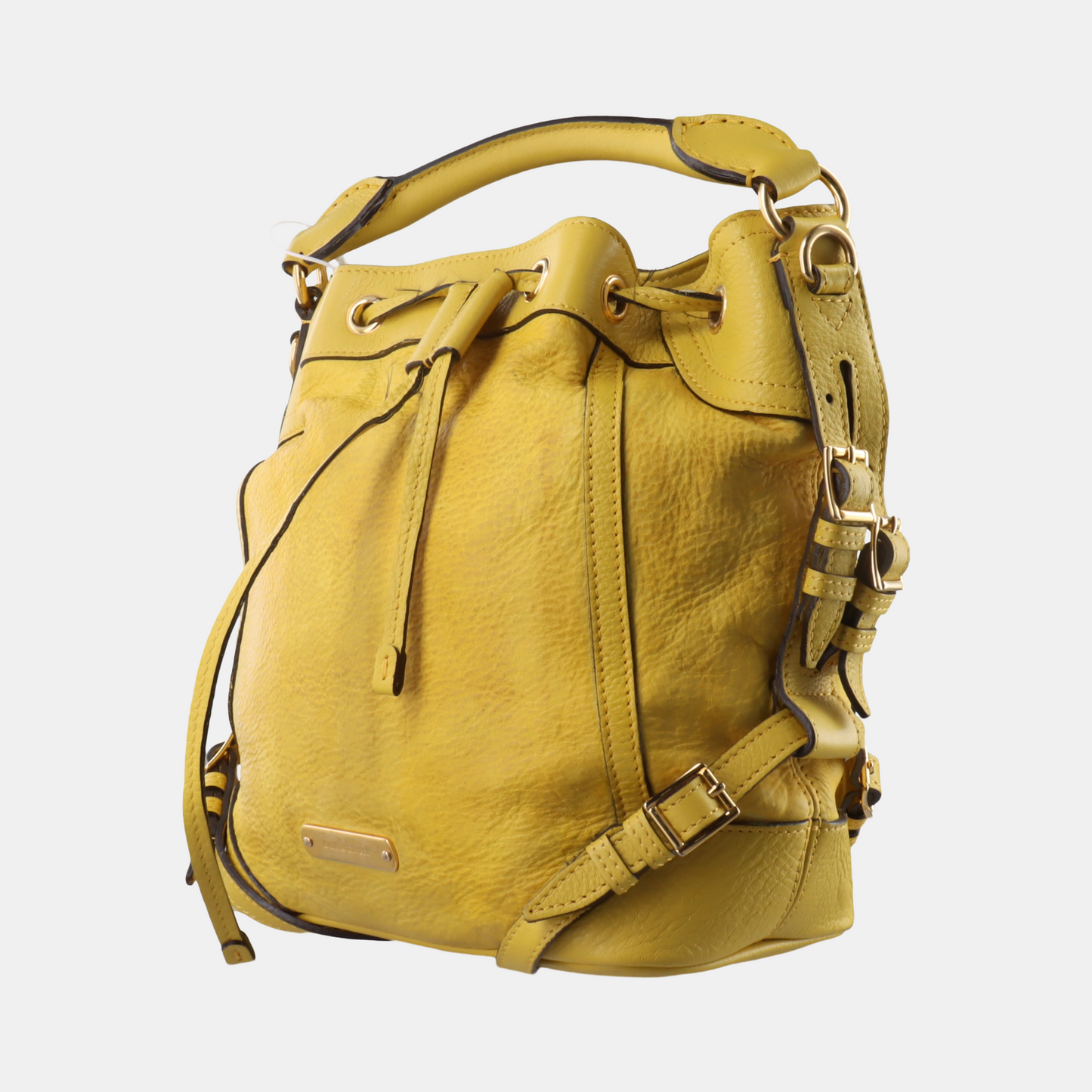 BURBERRY Northfield Yellow Leather Shoulder Bag Tote Golden hardware Removable shoulder strap-(SKU)-14373312