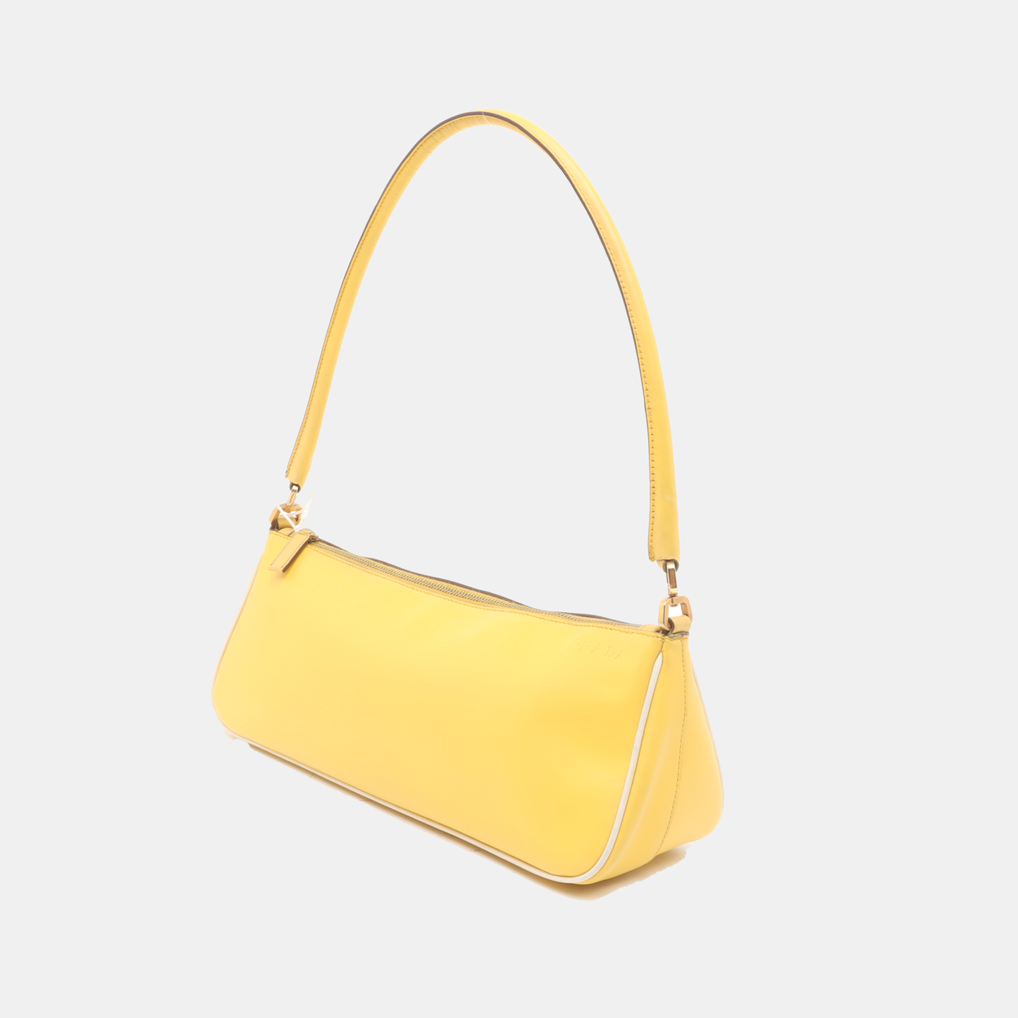 PRADA Tote bag Yellow Leather Shoulder Bag Tote Golden hardware-(SKU)-934886659