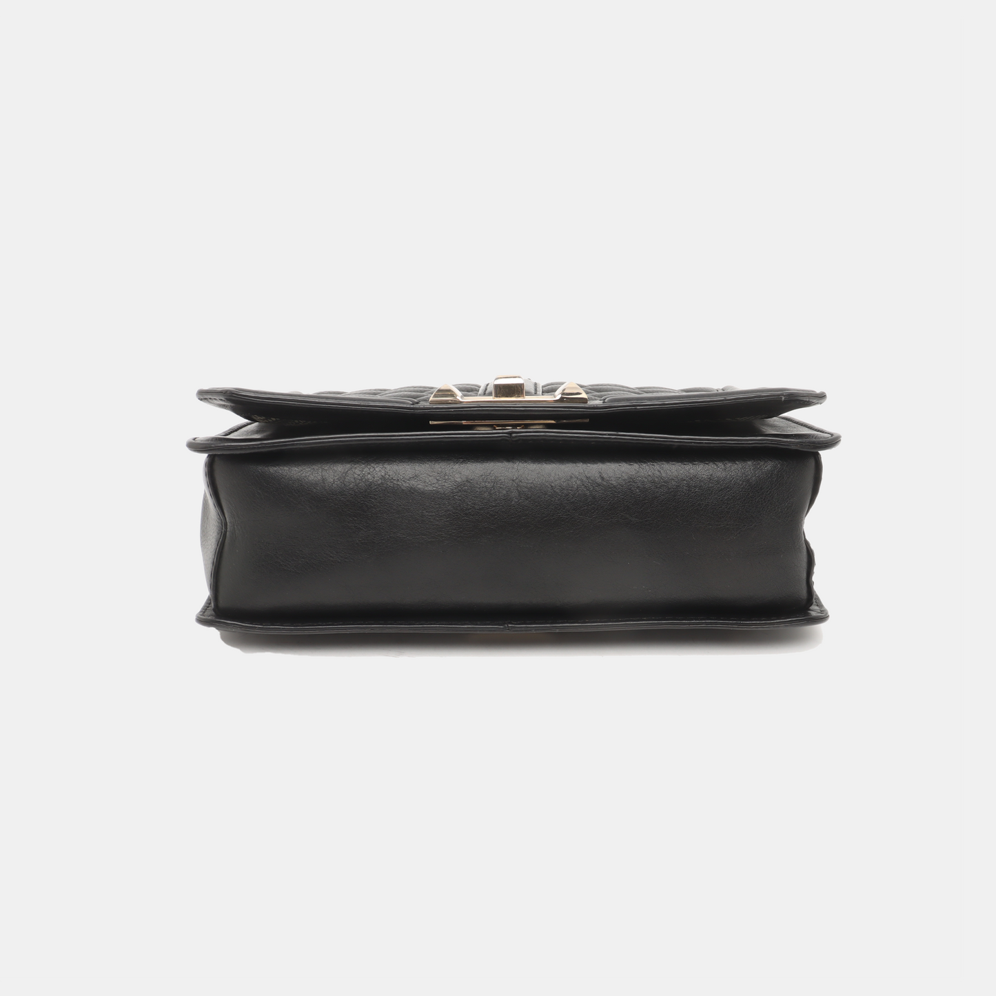 REBECCA MINKOFF Love Black leather quilted crossbody single shoulder bag Golden hardware Removable shoulder strap-(SKU)-935256767