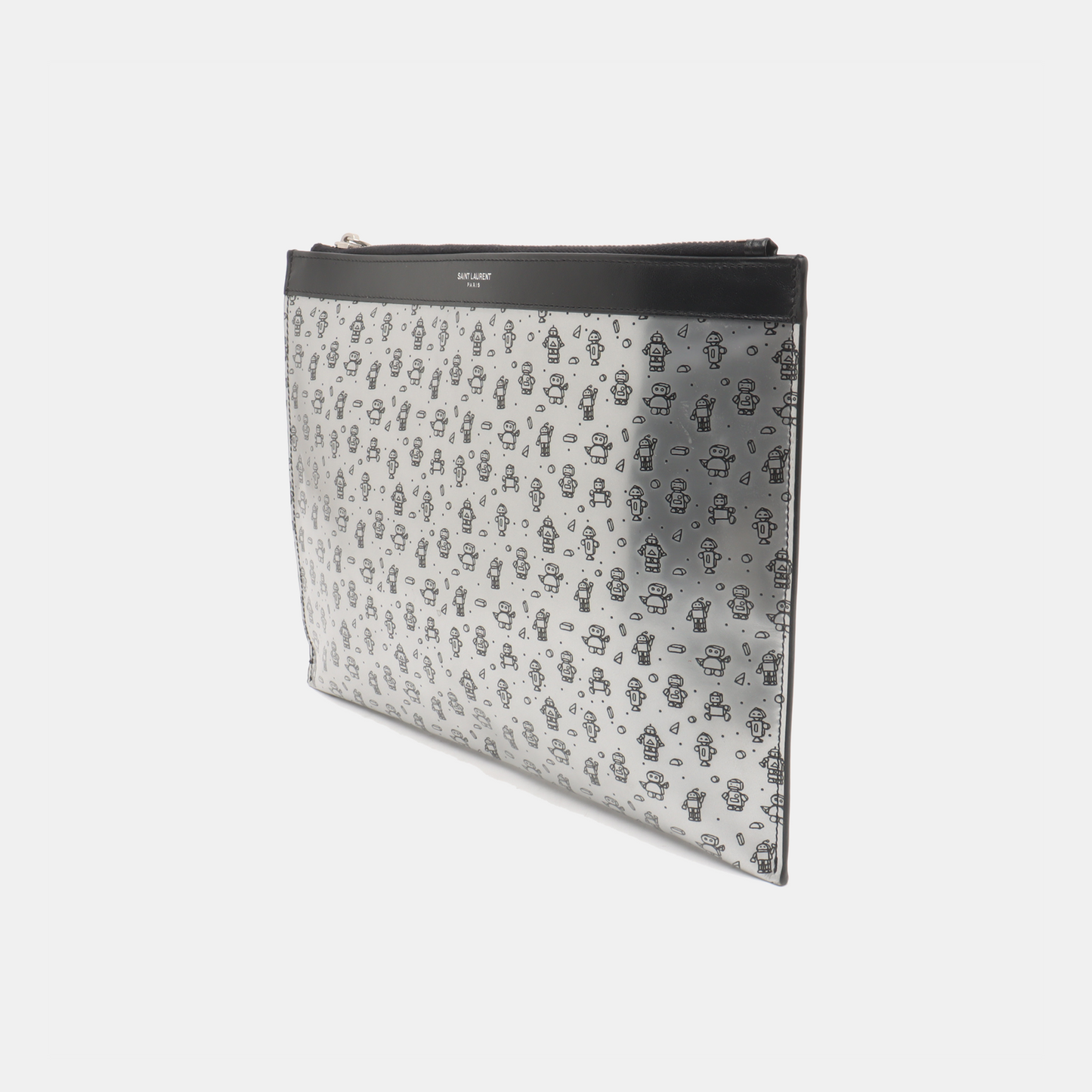 YSL Silver Cowhide Printed Handbag Silver Hardware-(SKU)-935155729