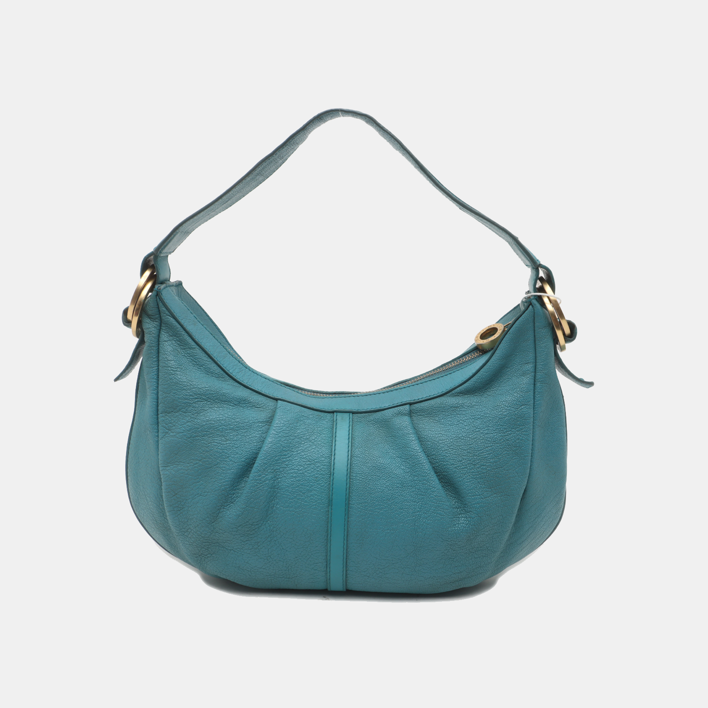 BVLGARI Light Blue Cowhide Single Shoulder Bag Golden hardware-(SKU)-935263487